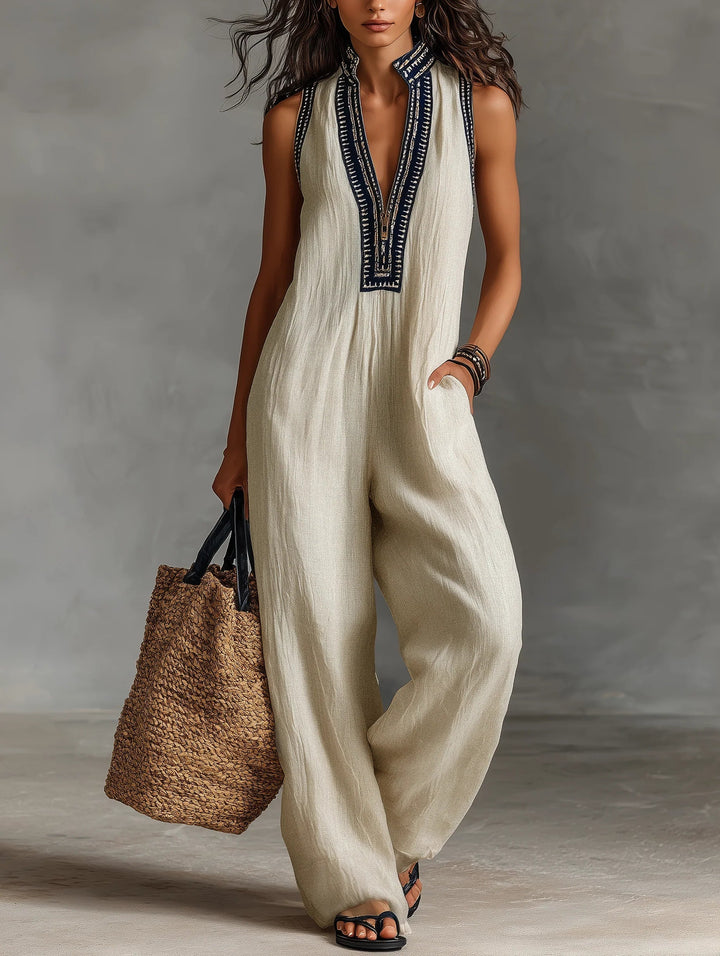 Lonnda | Sleeveless High-Collar Zip Jumpsuit