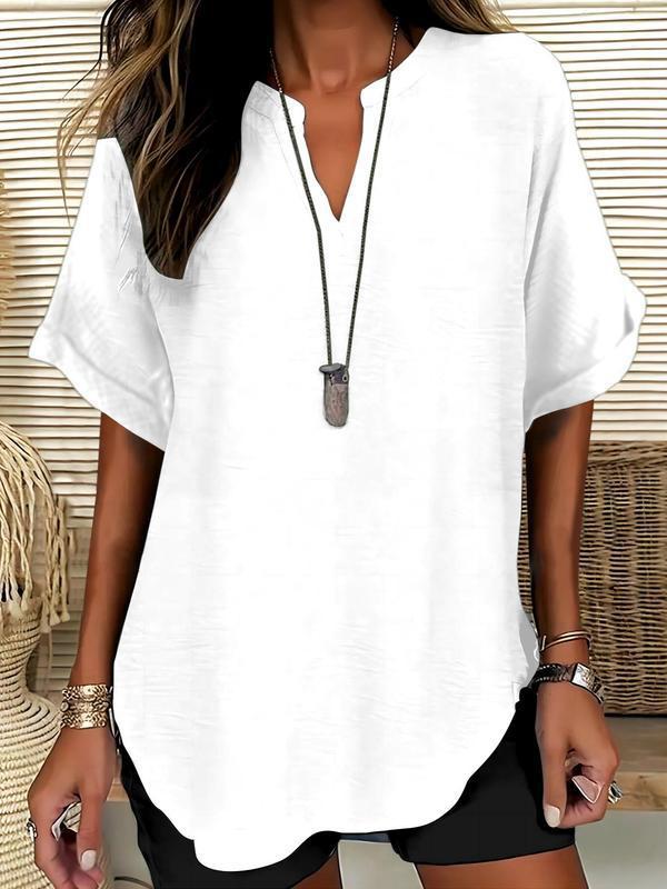 Juliet | Soft-Touch Notched-Neck Blouse