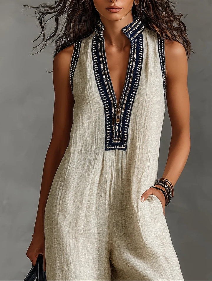 Lonnda | Sleeveless High-Collar Zip Jumpsuit