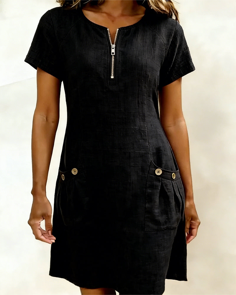 Sharon | Casual Zip Pocket Dress