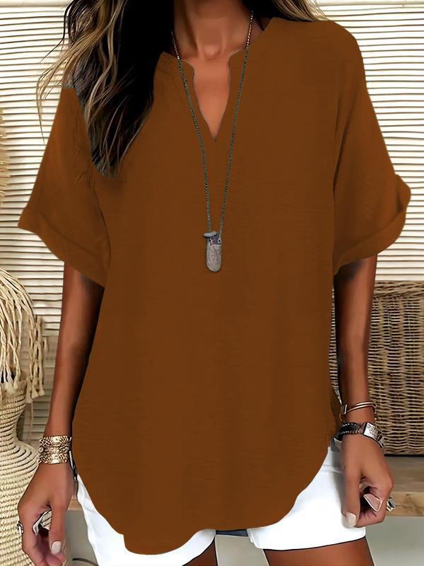 Juliet | Soft-Touch Notched-Neck Blouse