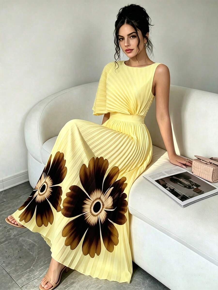 Lucille | Pleated Midi Dress