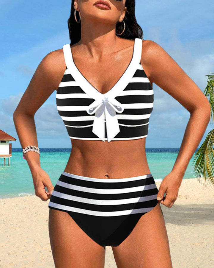 Matilda | Striped High-Waisted Bikini