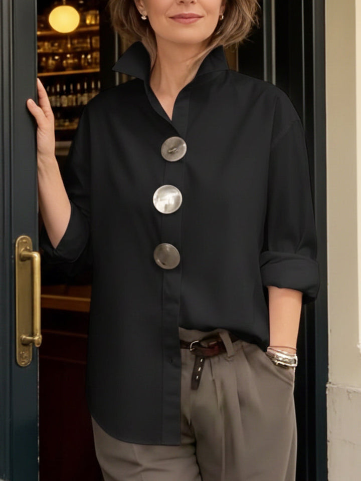 Rosaline | Stand Collar Button Blouse