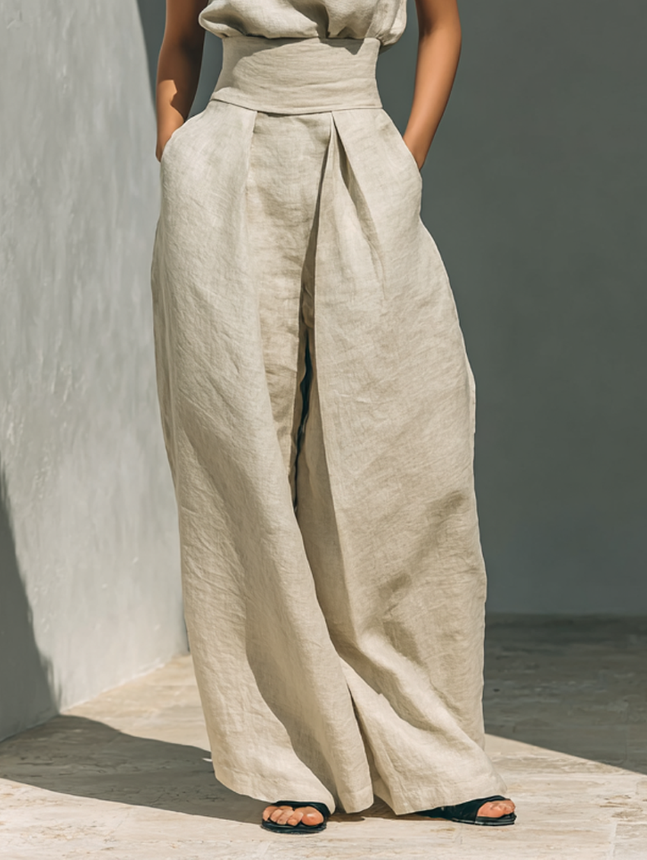 Elaine | Sleeveless Top & Wide-Leg Trouser Set
