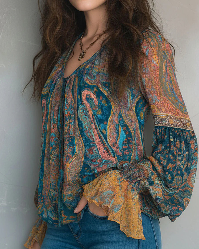 Sorella | Breathable Bohemian Flared Sleeve Blouse
