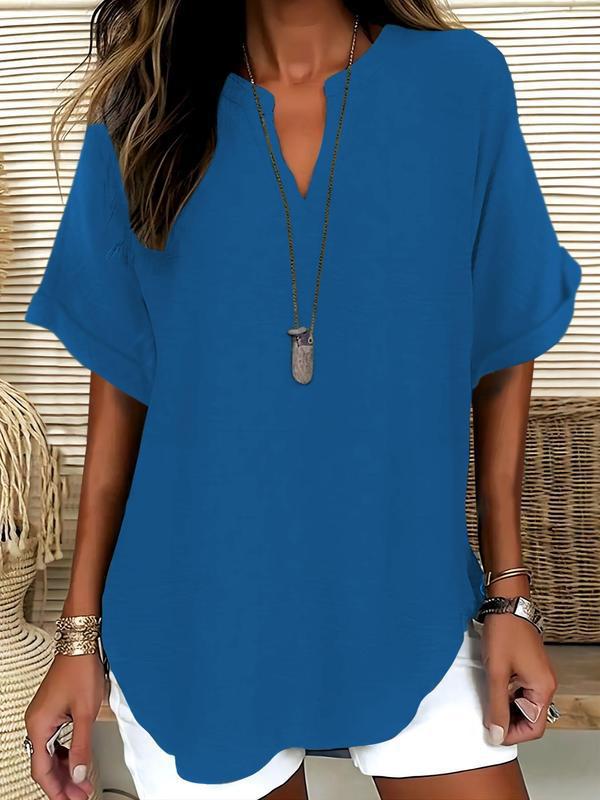 Juliet | Soft-Touch Notched-Neck Blouse