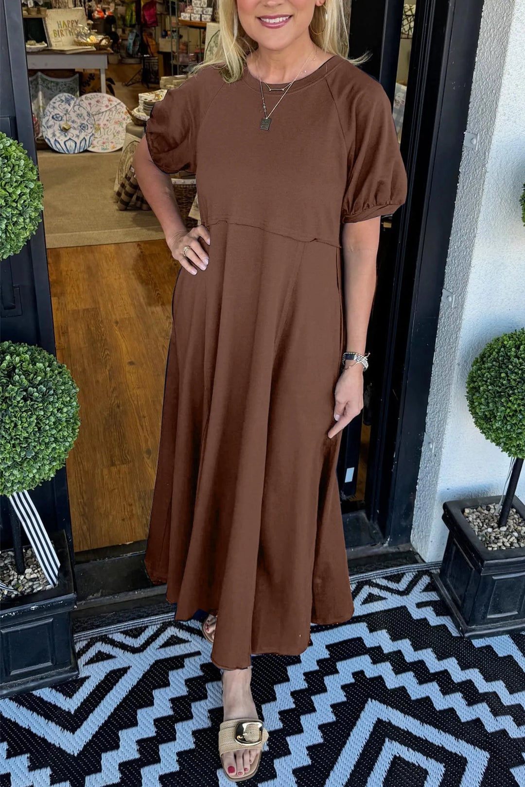 Odette | Puff Sleeve Relaxed Maxi Dress