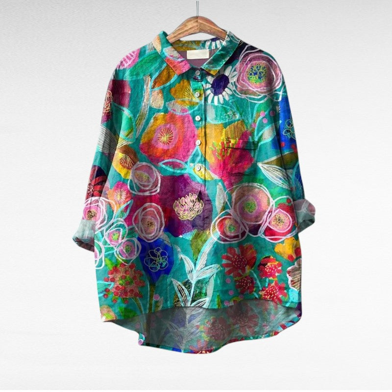Elaine | Artistic Floral Blouse