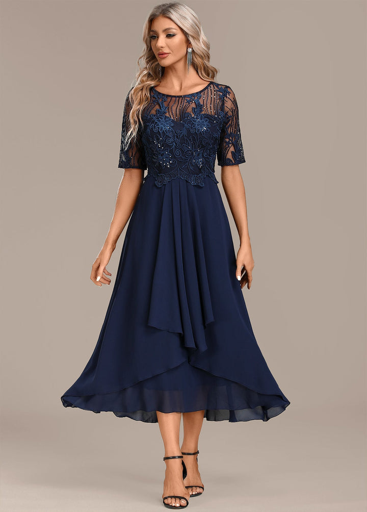 Portia | Lace Detail Occasion Midi Dress