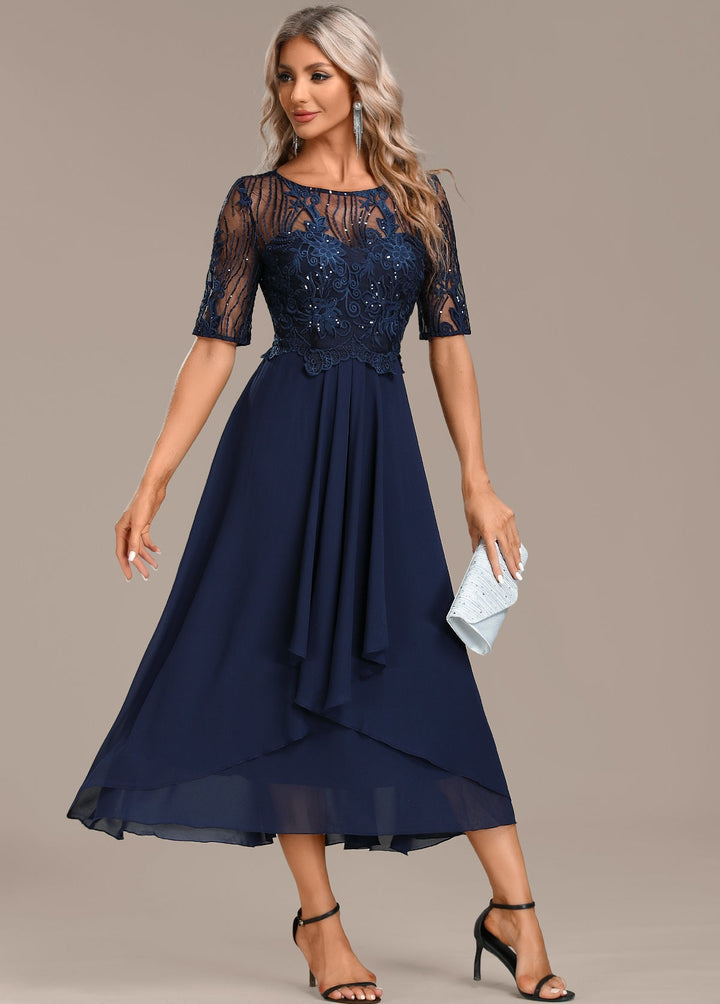 Portia | Lace Detail Occasion Midi Dress