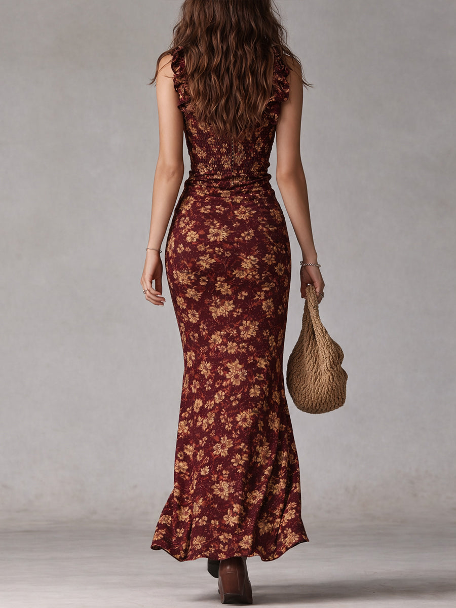 Aria | Flattering Bohemian Ruffle Maxi Dress