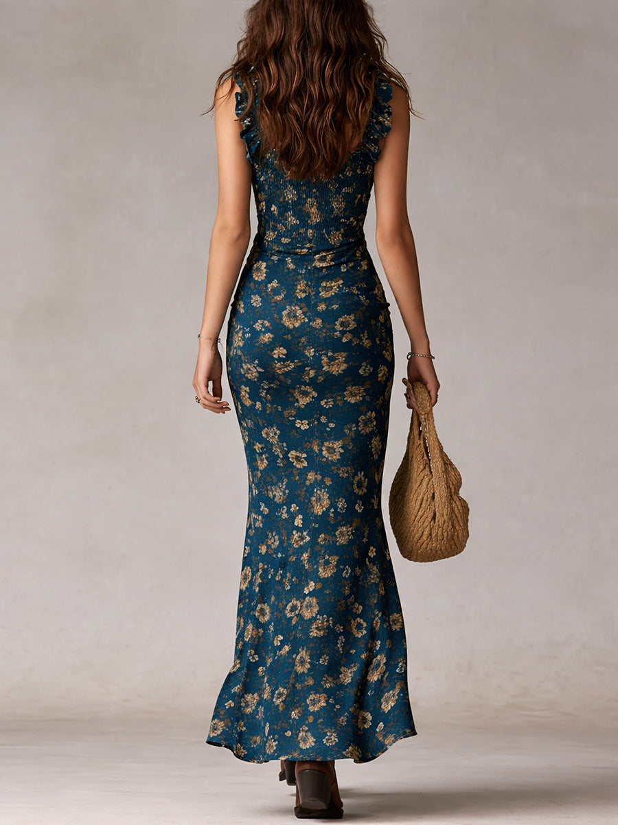 Aria | Flattering Bohemian Ruffle Maxi Dress