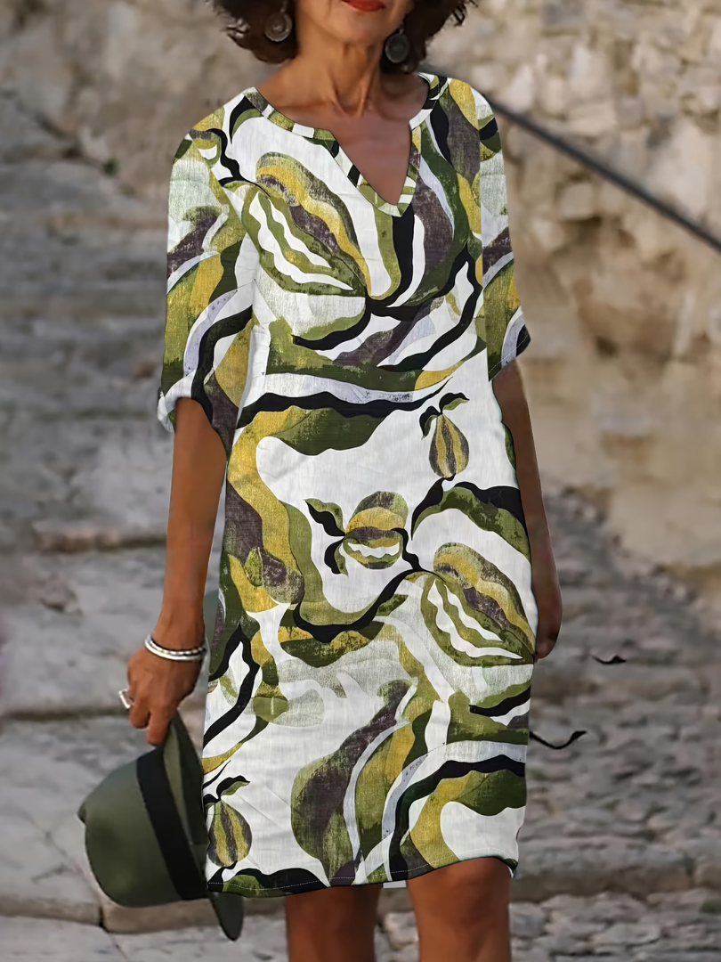 Thea | Elegant V Neck Summer Dress