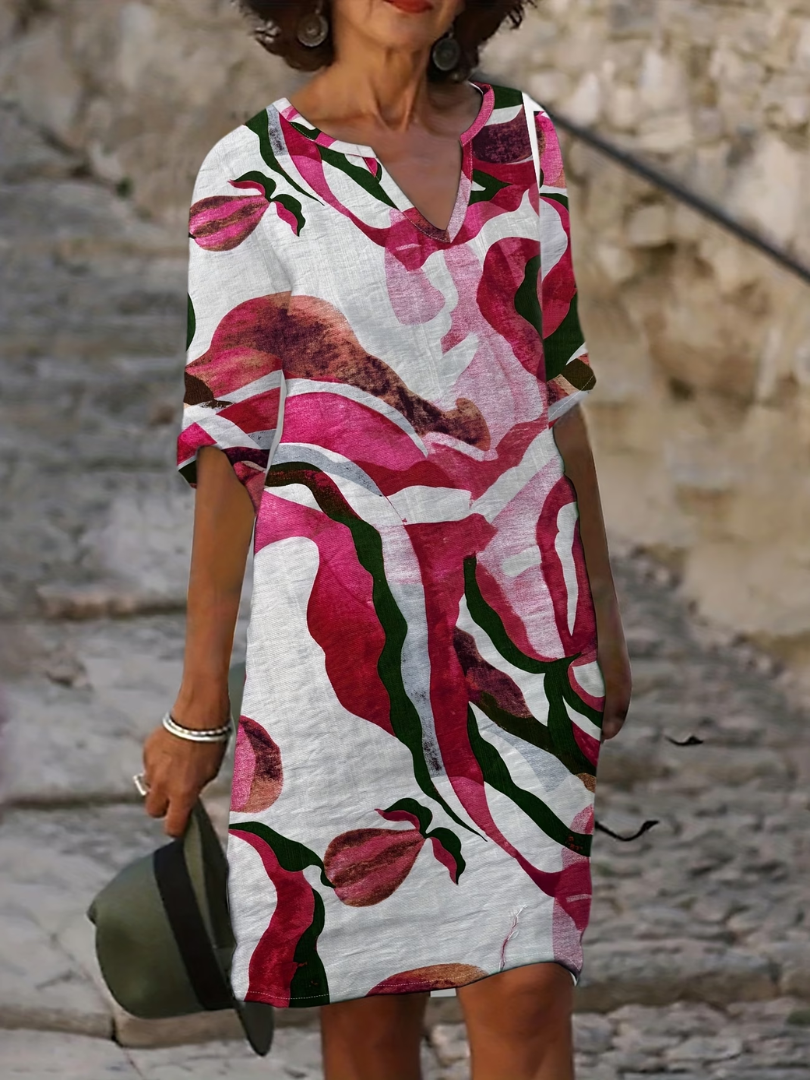 Thea | Elegant V Neck Summer Dress