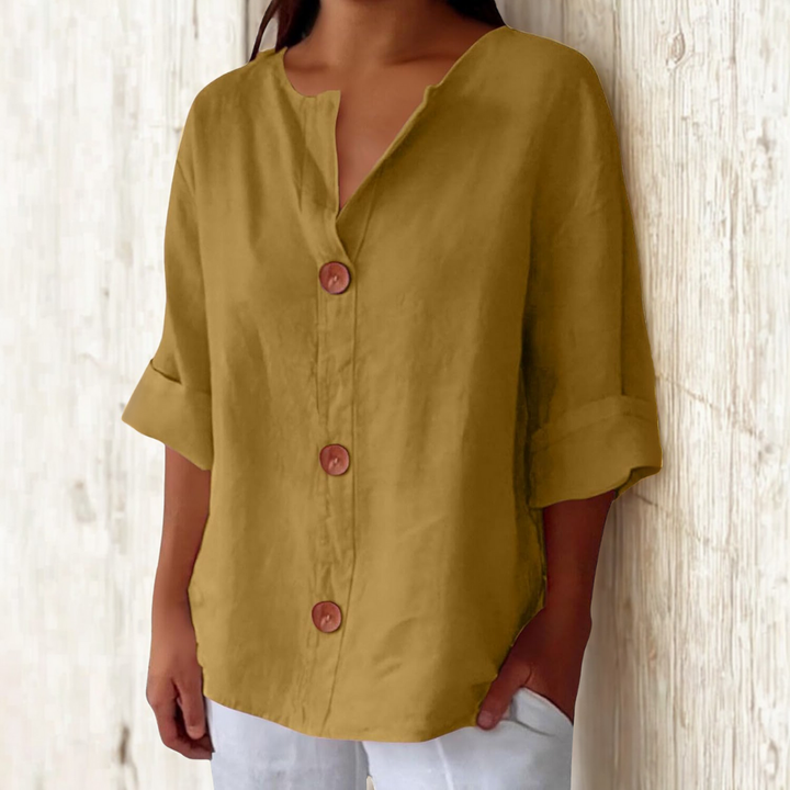 Elara | Relaxed Button-Down Everyday Blouse