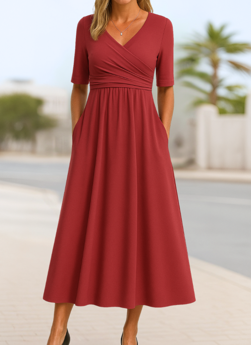 Isabella | Elegant Wrap Midi Dress