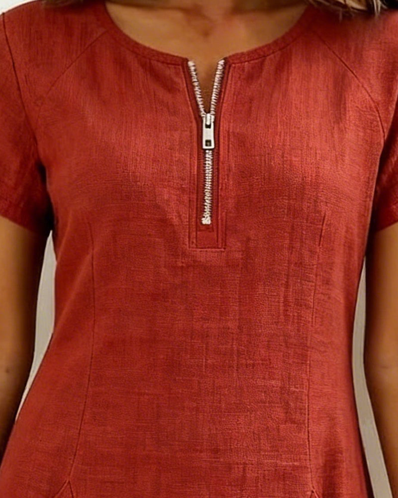 Sharon | Casual Zip Pocket Dress