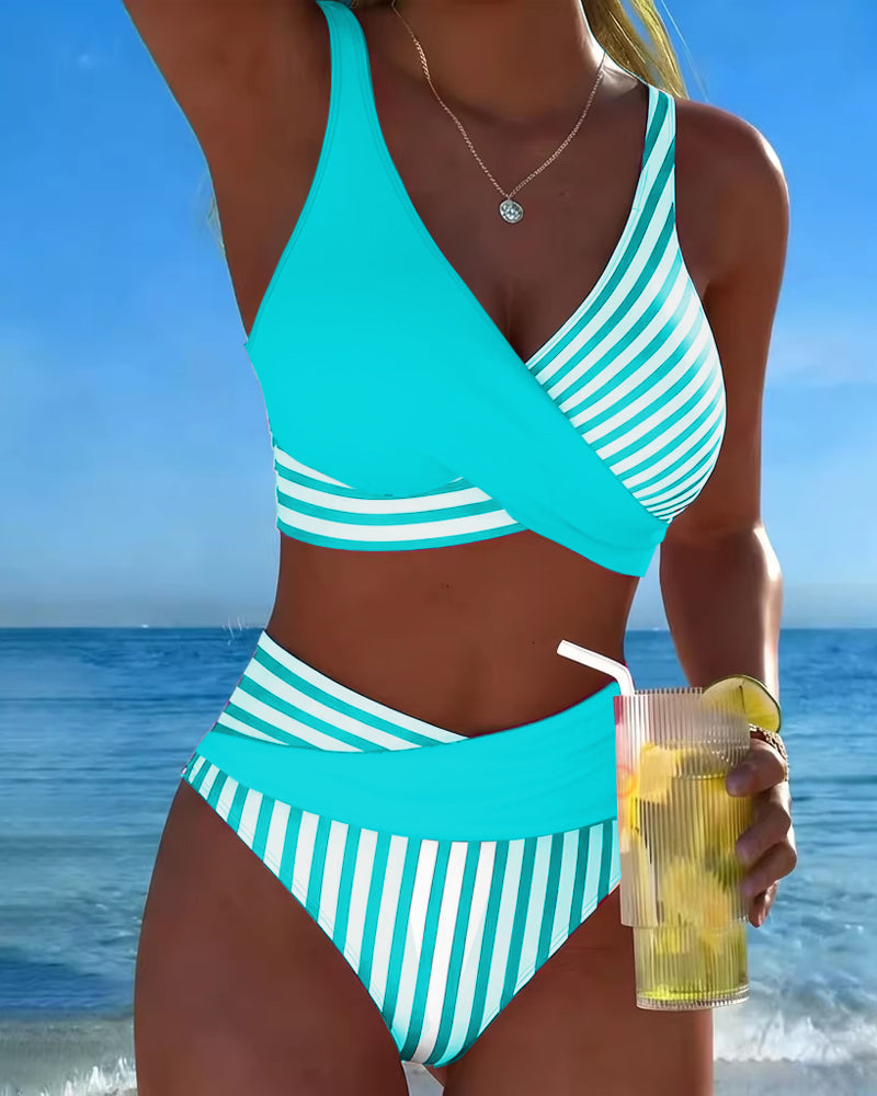 Delphine | Flattering Striped Bikini Set