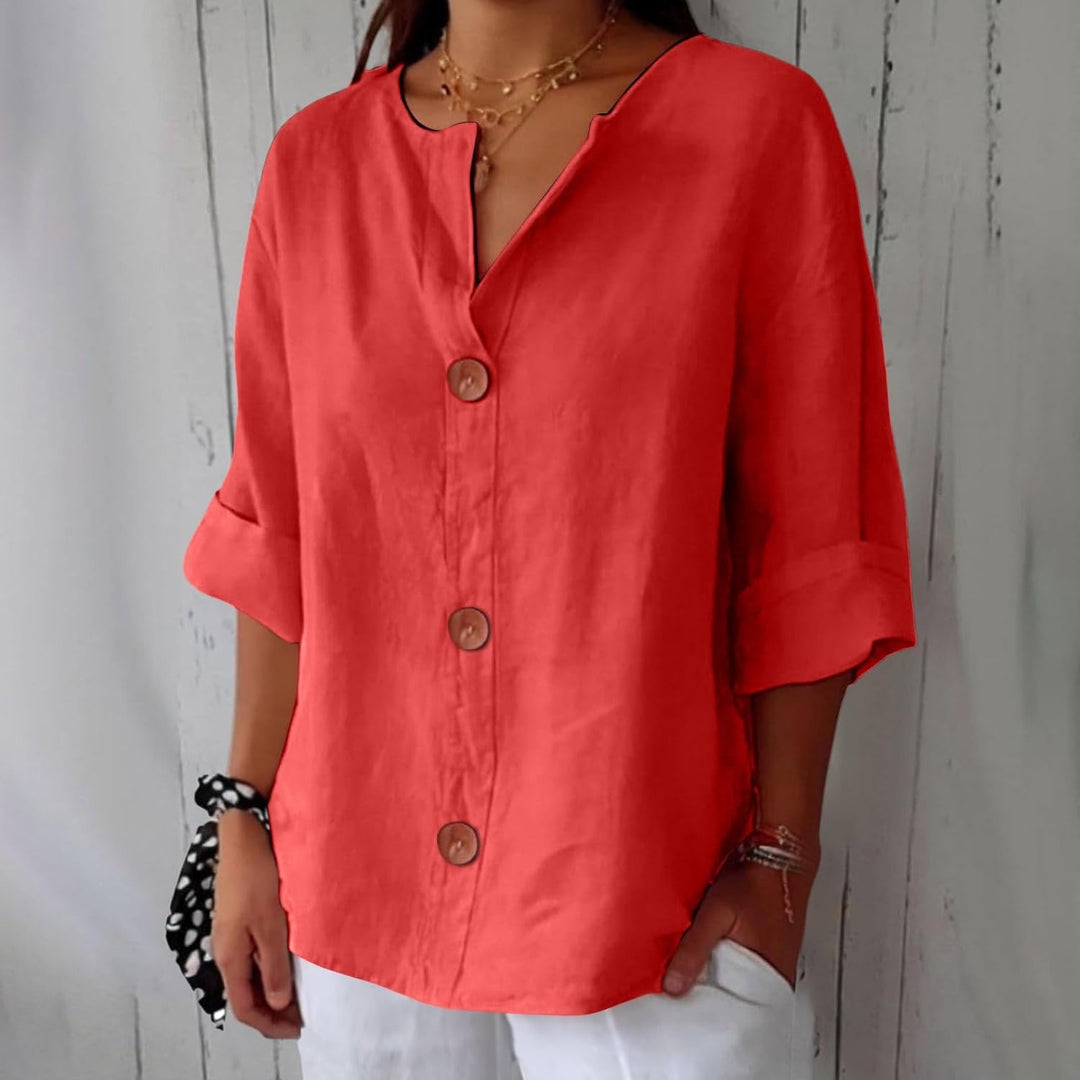 Elara | Relaxed Button-Down Everyday Blouse