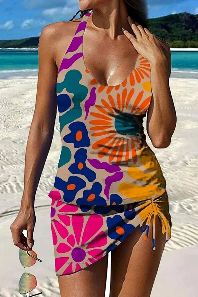Bluzy | Floral Tankini Shorts Set Shaping