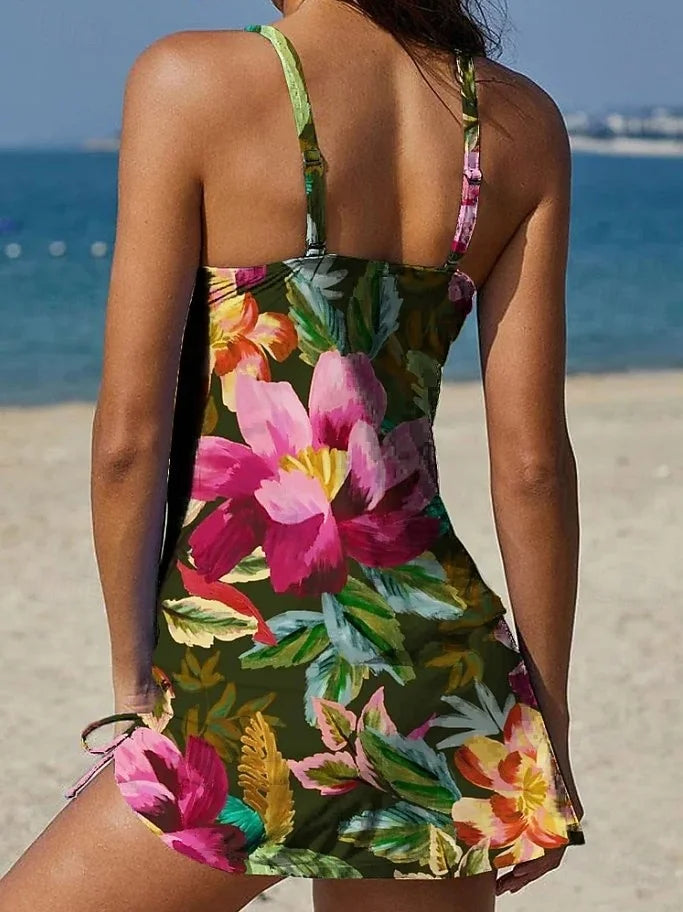 Bluzy | Floral Tankini Shorts Set Shaping