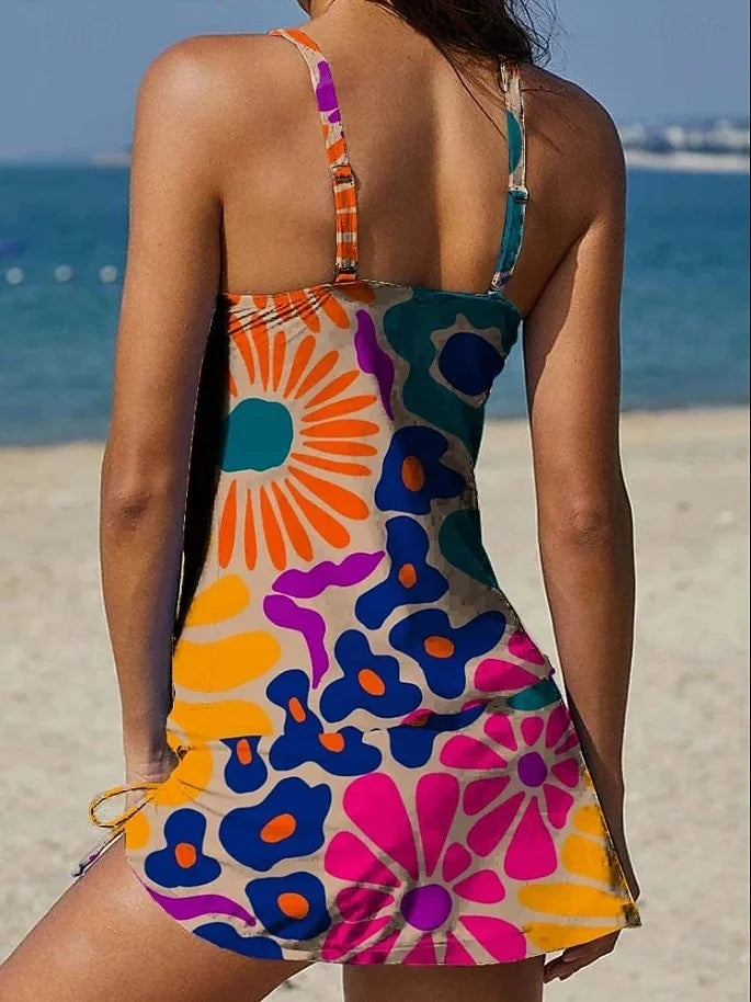 Bluzy | Floral Tankini Shorts Set Shaping