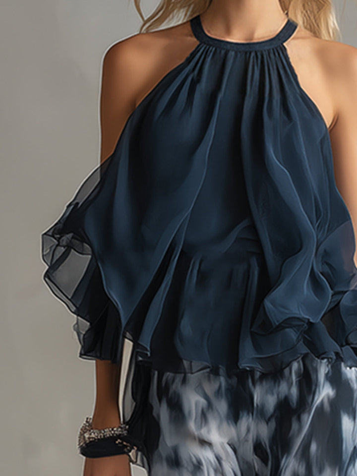 Olivia | High-Neck Top & Wide-Leg Pants