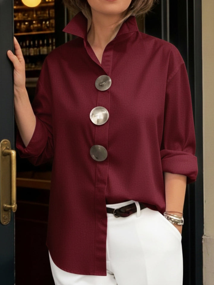 Rosaline | Stand Collar Button Blouse