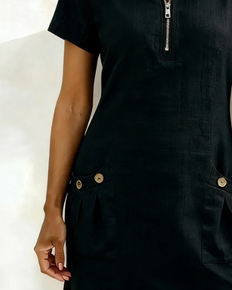 Sharon | Casual Zip Pocket Dress