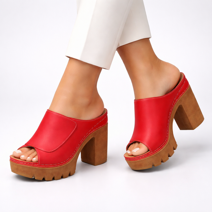 Mizella | Flattering Platform Block Heel Mules