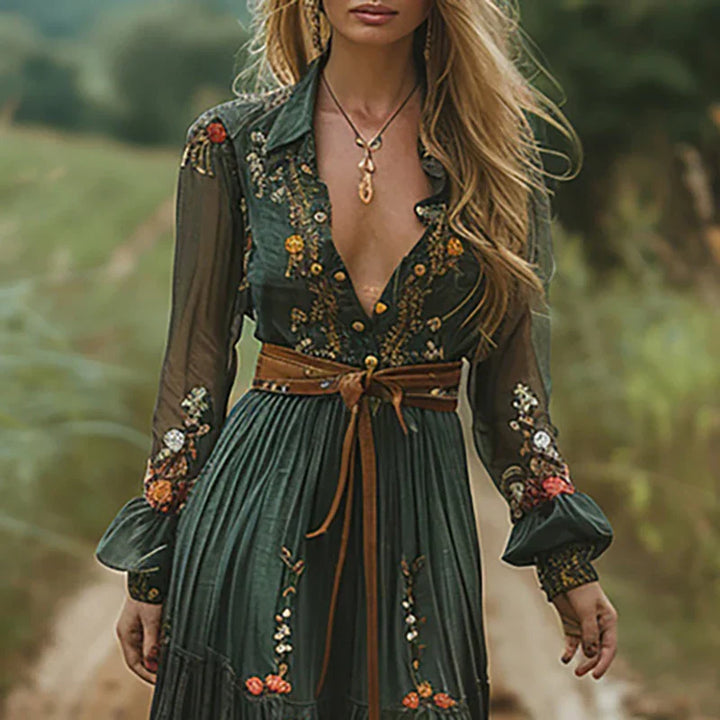 Maribel | Bohemian Floral Maxi Dress