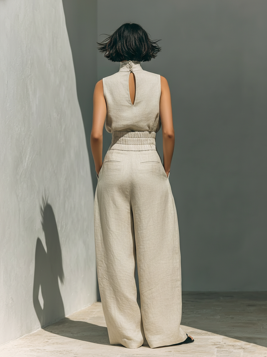 Elaine | Sleeveless Top & Wide-Leg Trouser Set