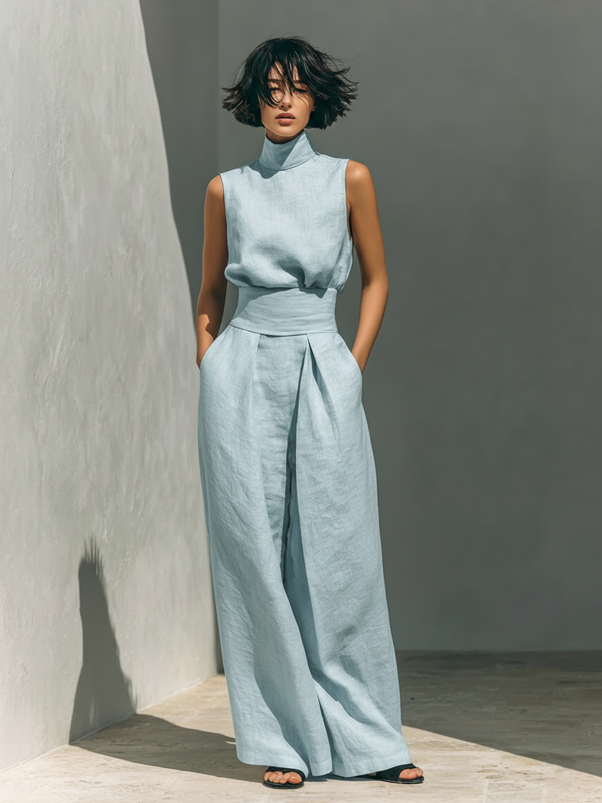 Elaine | Sleeveless Top & Wide-Leg Trouser Set