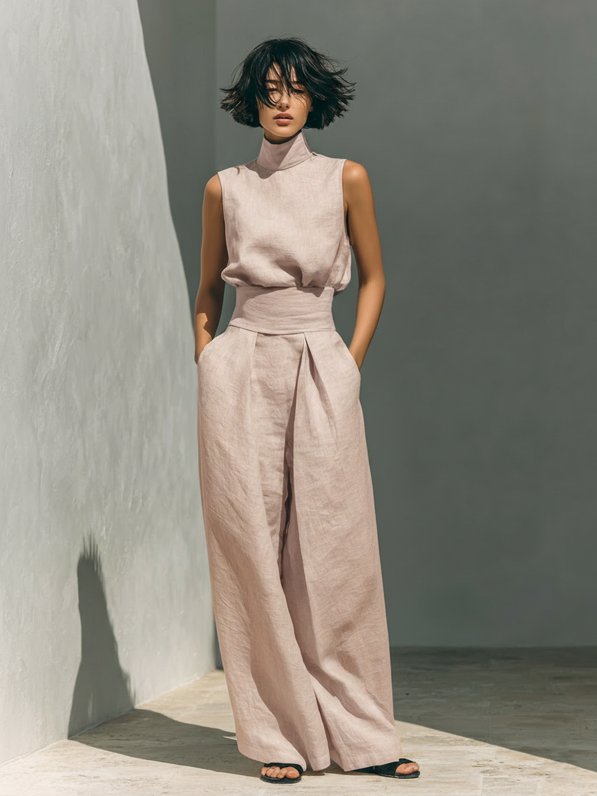Elaine | Sleeveless Top & Wide-Leg Trouser Set