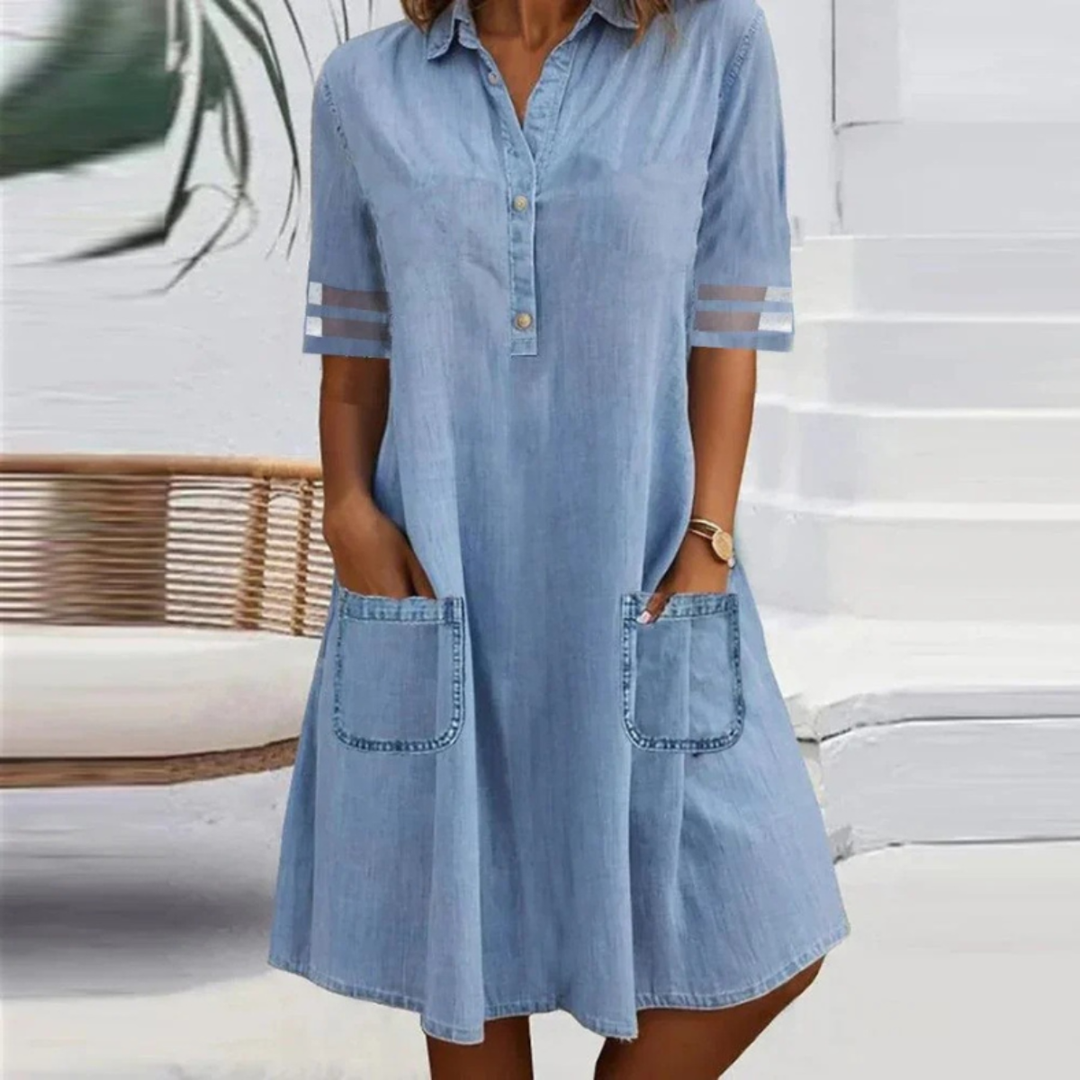 Celine | Button-Front Casual Midi Dress