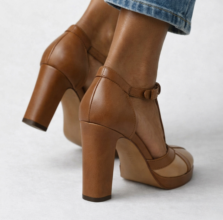 Maelyne | Retro Strappy Block Heel Pumps