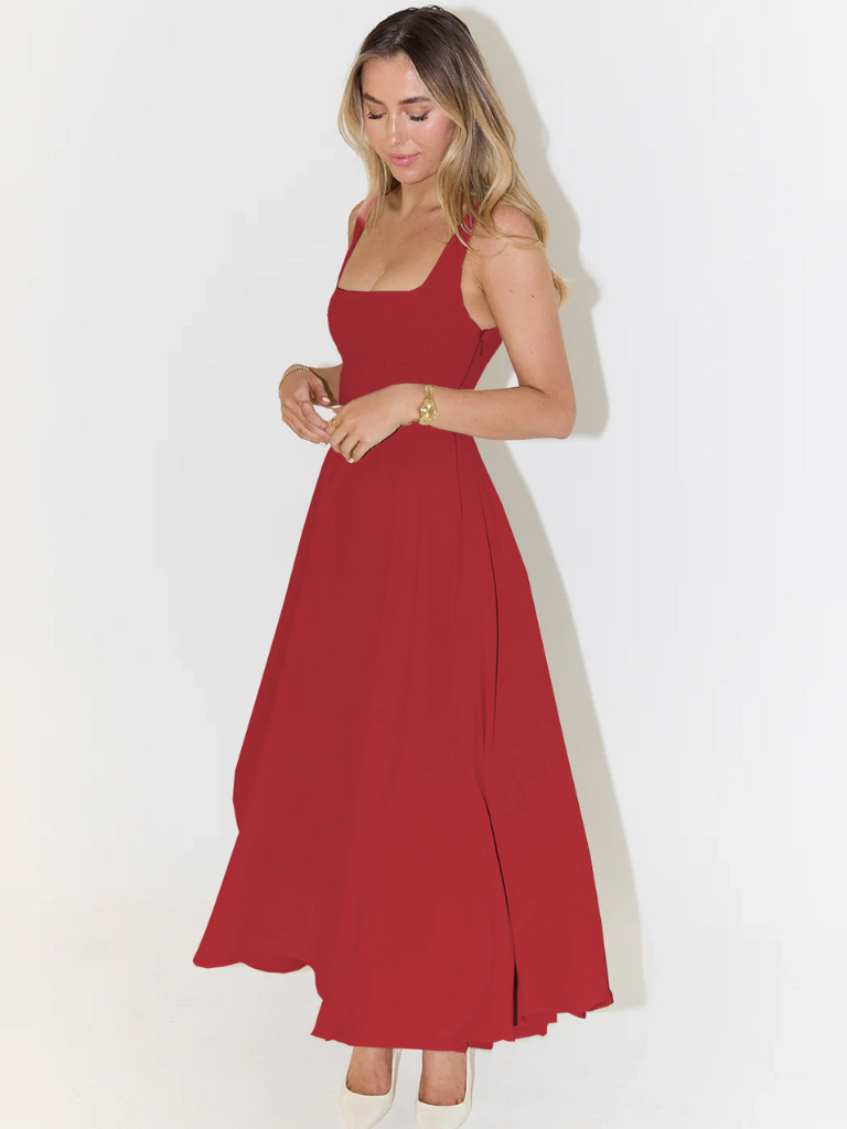 Grace | Square Neck Flowing Midi Dress
