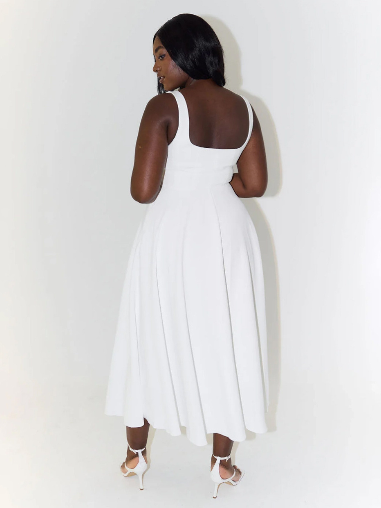 Grace | Square Neck Flowing Midi Dress