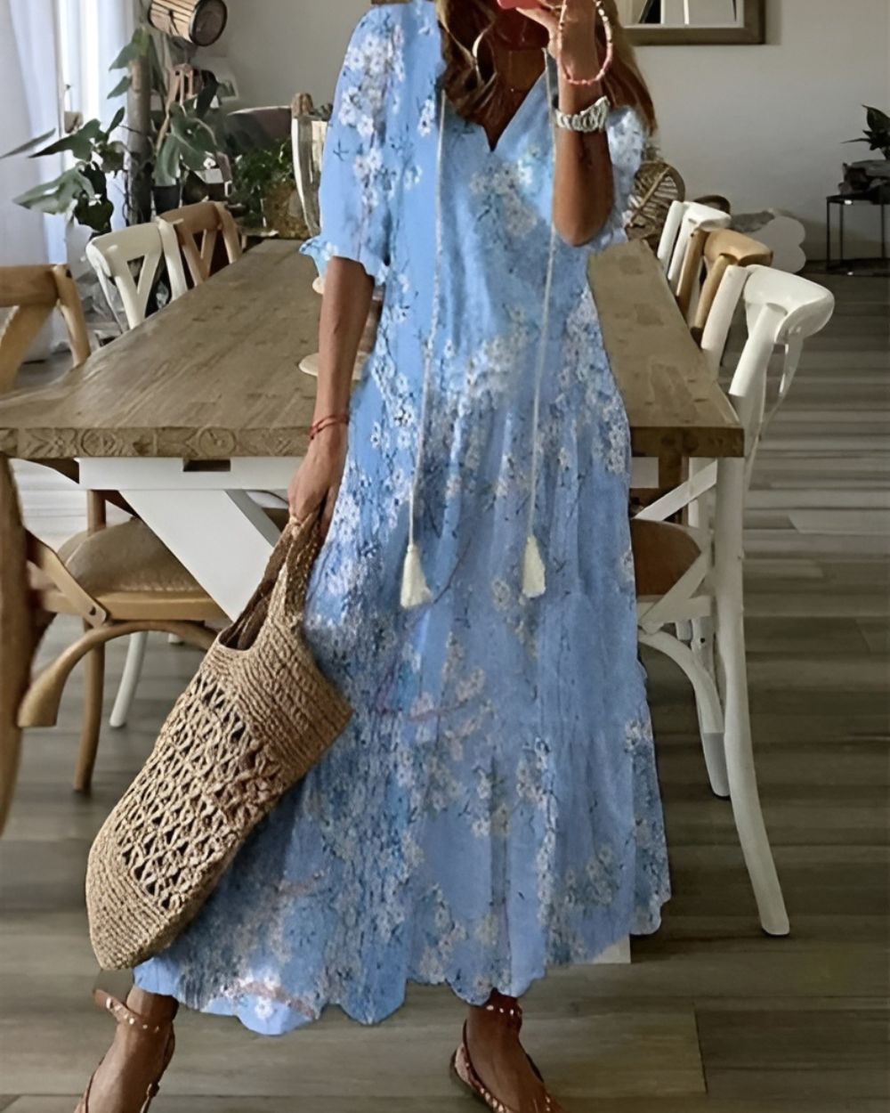 Marguerite | Boho Floral Midi Dress