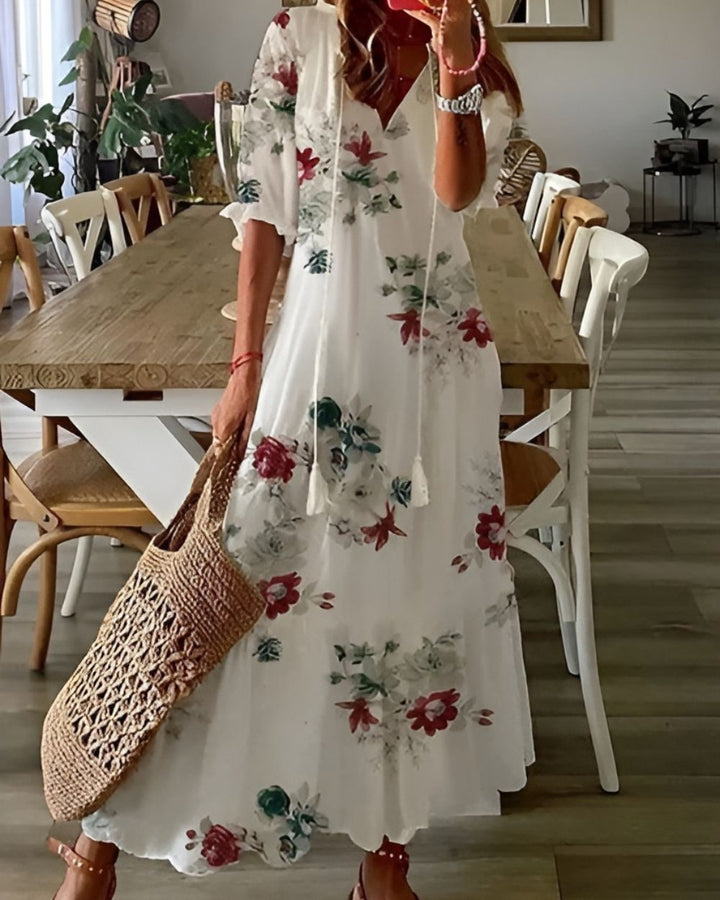 Marguerite | Boho Floral Midi Dress