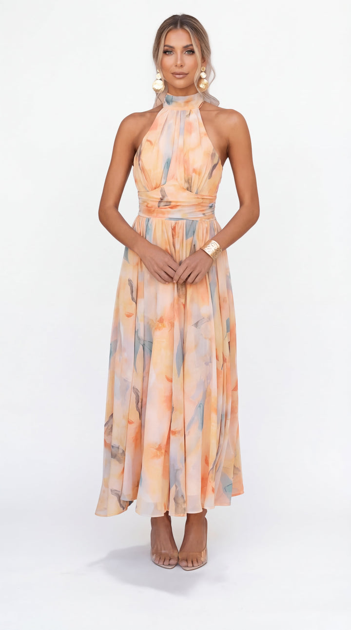 Noah | Watercolor Halter Dress