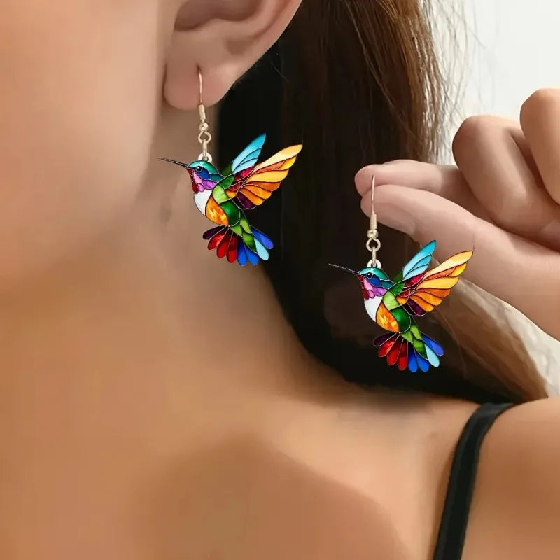 Hadley | Colourful Hummingbird Earrings