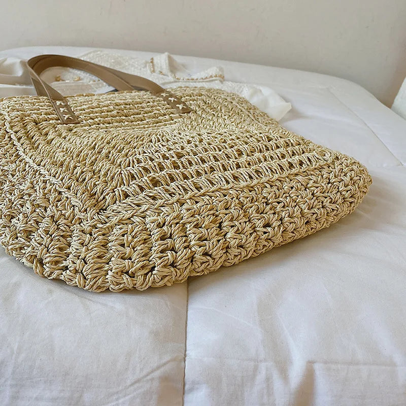 Tessa | Woven Shoulder Tote Bag