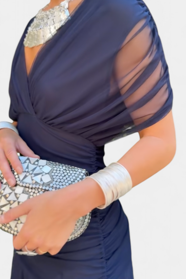 Isabella | Elegant Floral V Neck Dress