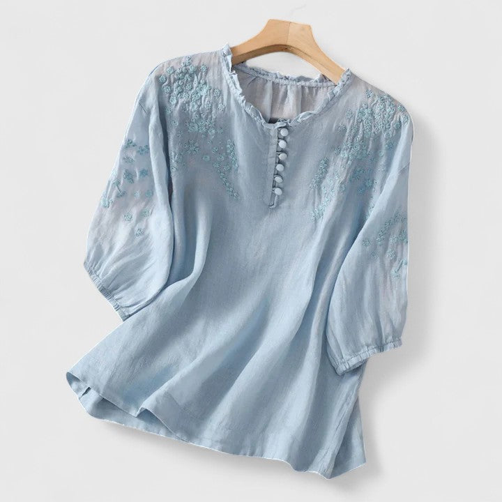 Isabelle | Breathable Button-Front Blouse