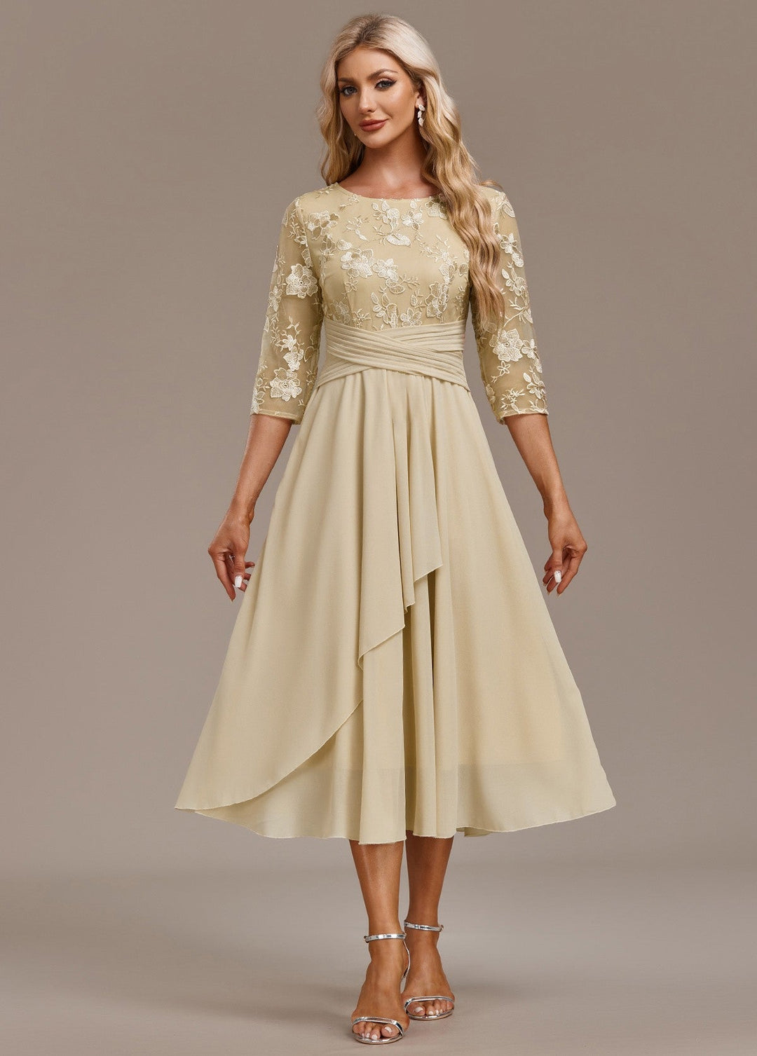 Portia | Lace Detail Occasion Midi Dress