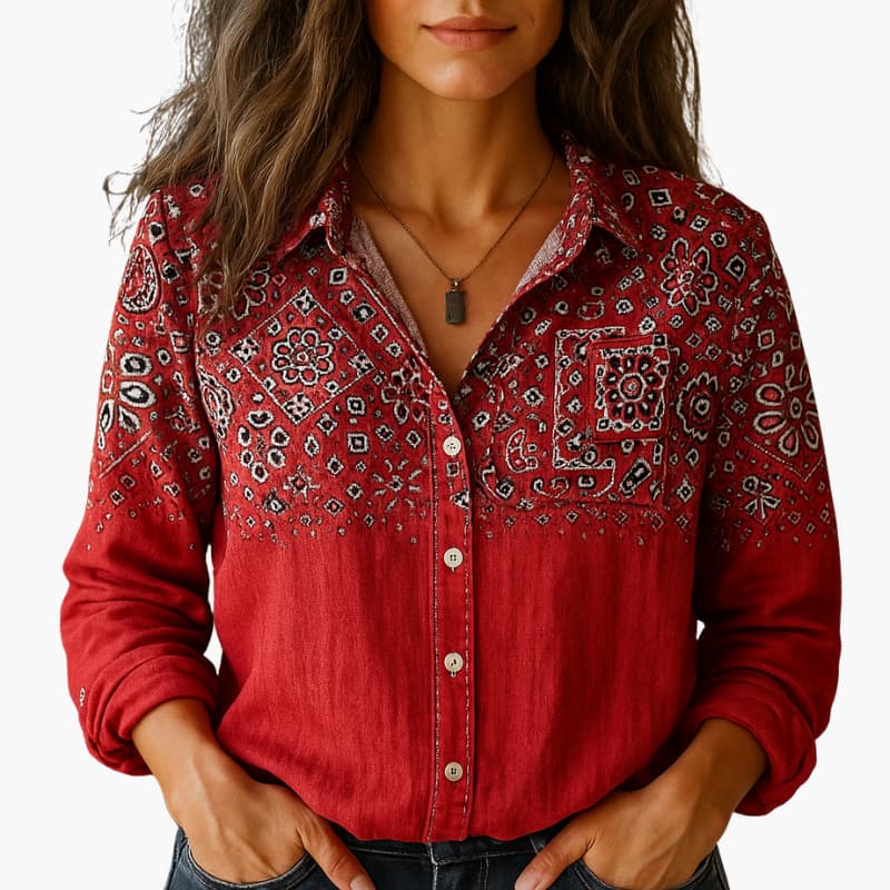 Leonora | Printed Button-Down Relaxed Shirt