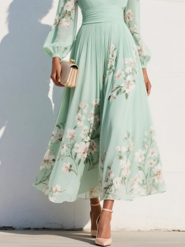Tina | Elegant Floral Midi Dress