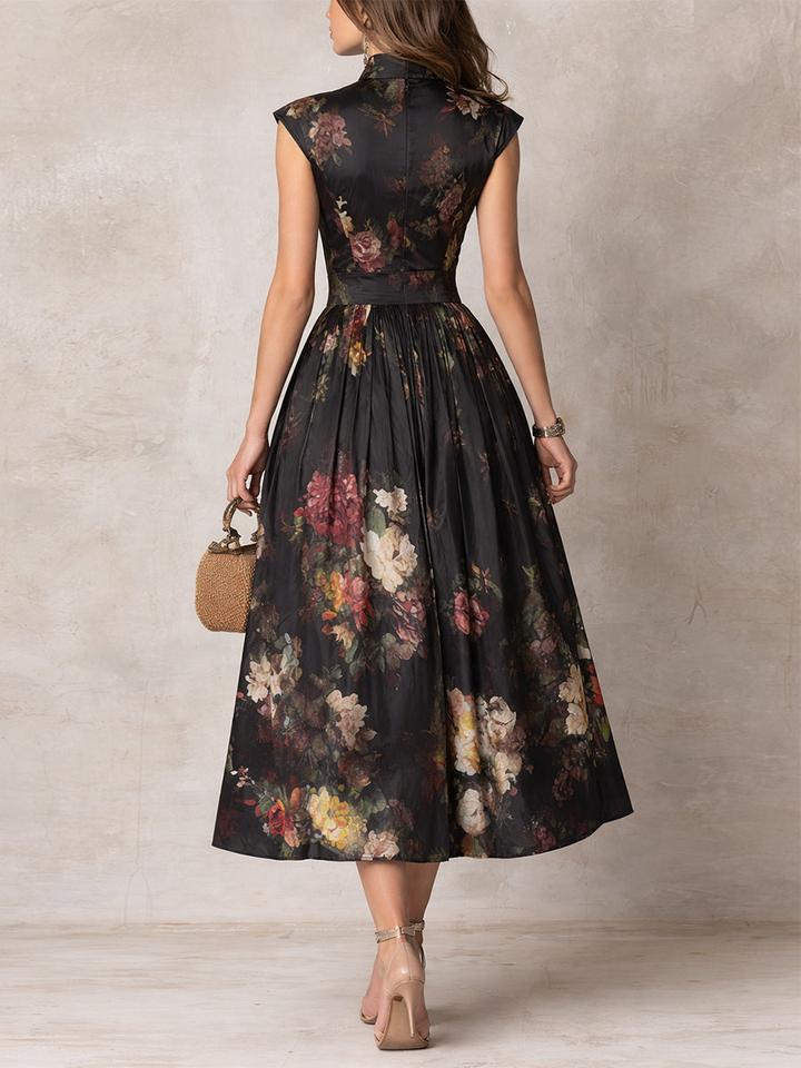 Violetta | Floral Pleated Occasion Midi Dress